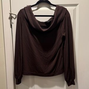 Banana Republic Chocolate Brown Cowl Neck Top